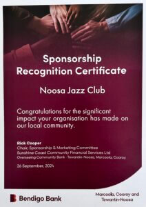 Bendigo Bank Sponsorship Certificate